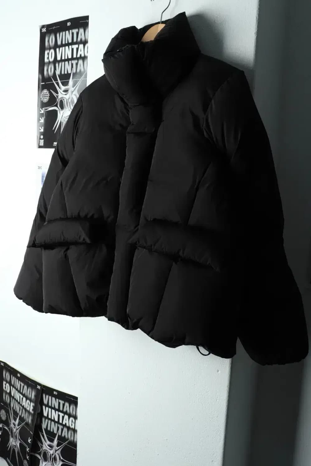 W(S-M) 구호 패딩 점퍼자켓 덕다운 크롭 숏패딩 푸퍼-163B5 상품이미지1