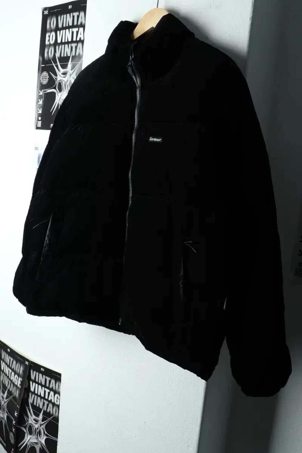 (L-XL) 커버낫 패딩 점퍼자켓 코듀로이 덕다운 블랙 푸퍼-163B6 상품이미지1