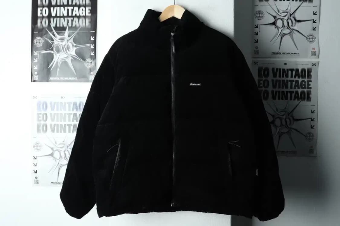 (L-XL) 커버낫 패딩 점퍼자켓 코듀로이 덕다운 블랙 푸퍼-163B6 상품이미지3