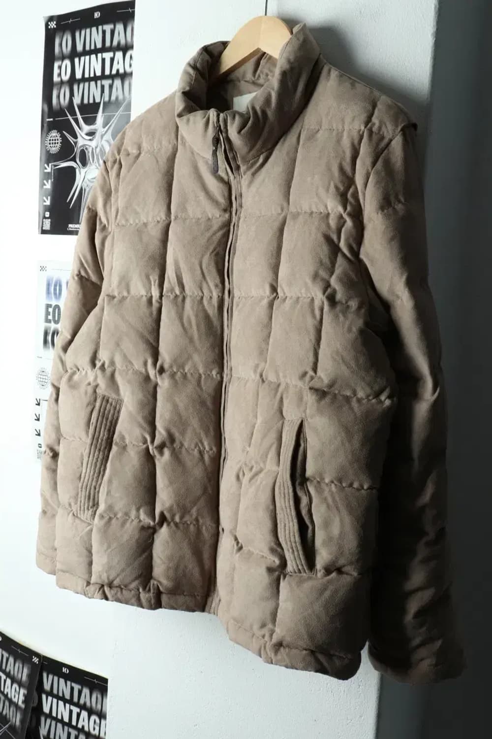 (XL) 헨리코튼 패딩 점퍼자켓 스웨이드 베이지 덕다운-163B7 상품이미지1