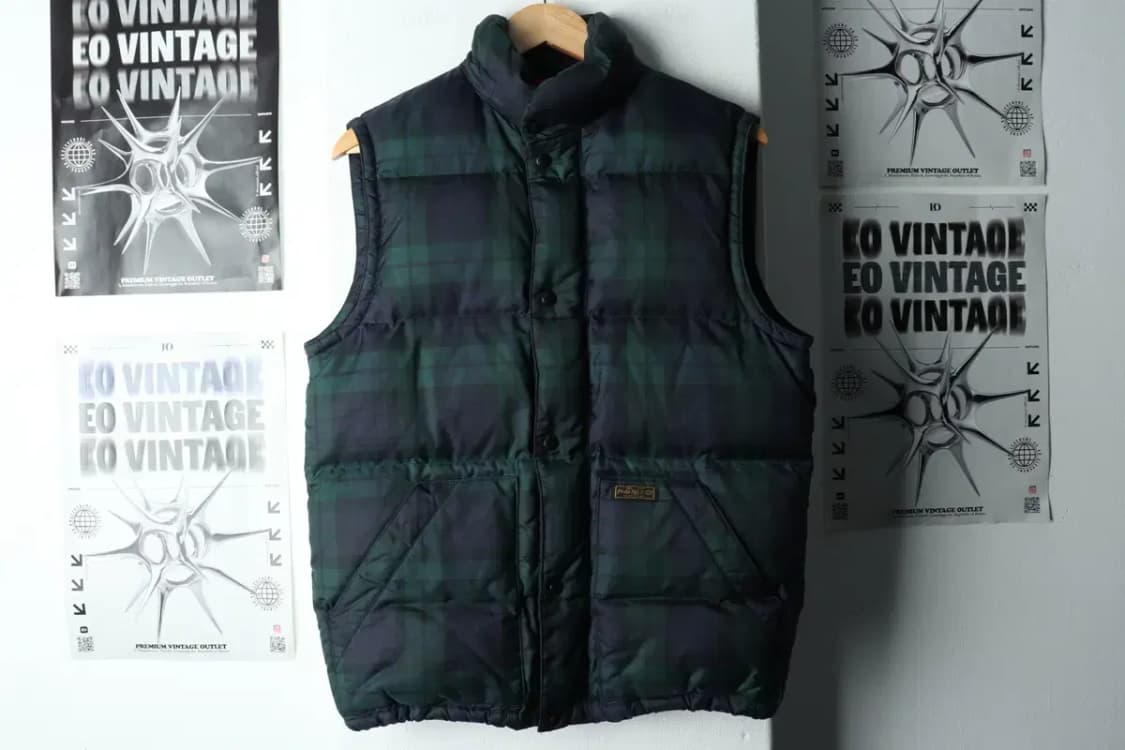 (M-L) 폴로 랄프로렌 패딩 점퍼자켓 조끼 체크 덕다운-163B8 상품이미지2