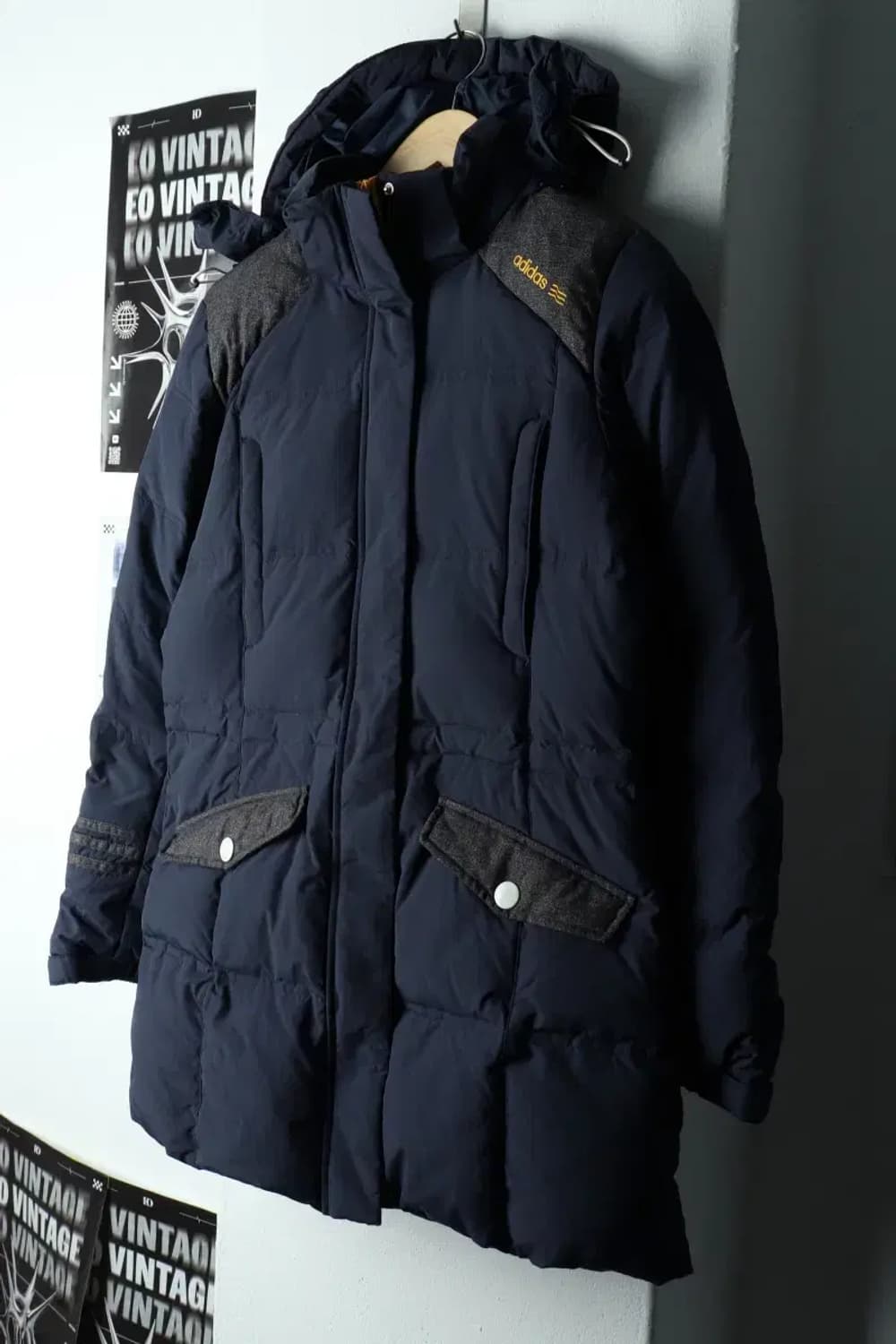 W(M) 아디다스 패딩 점퍼자켓 야상 덕다운 네이비-163BA 상품이미지1