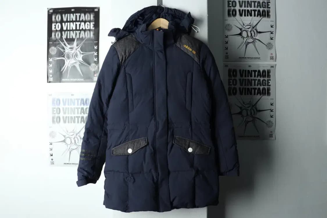 W(M) 아디다스 패딩 점퍼자켓 야상 덕다운 네이비-163BA 상품이미지2