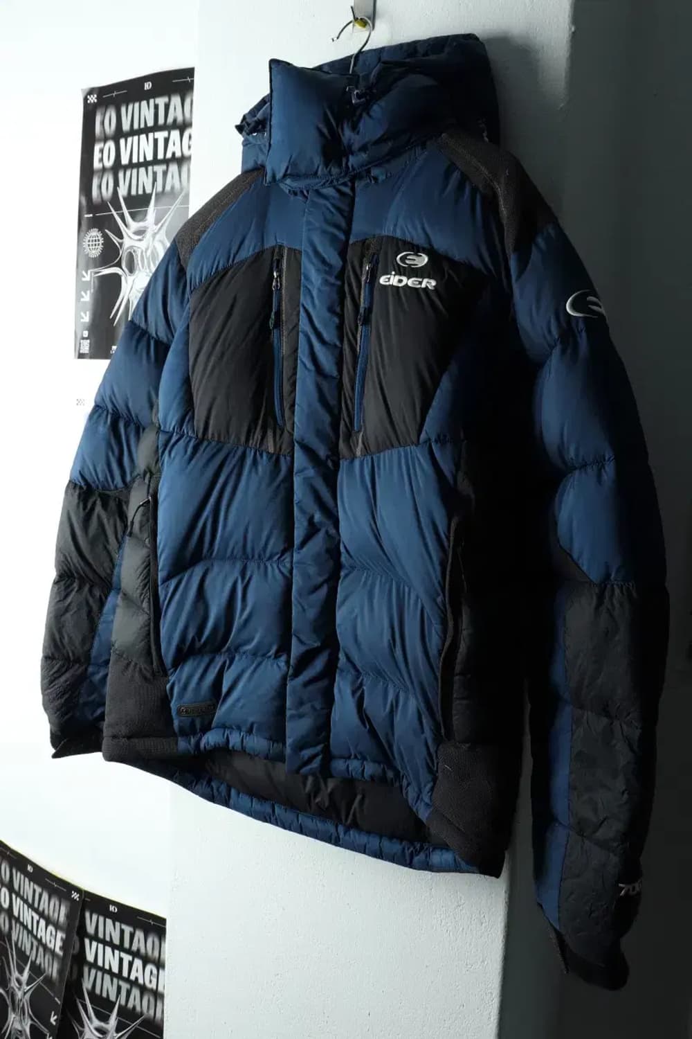 (L) 아이더 패딩 점퍼자켓 구스다운 블루 올드스쿨 대장급-163C0 상품이미지1