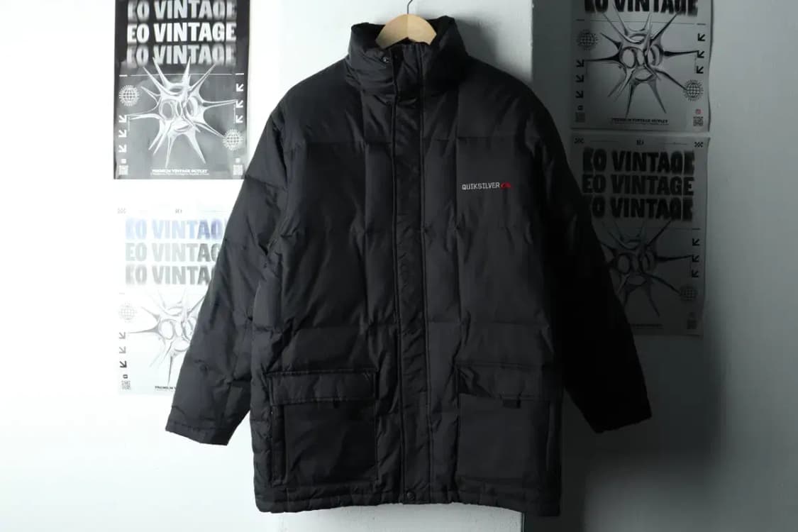 (M-L) 퀵실버 패딩 점퍼자켓 블랙 올드스쿨-163C1 상품이미지2