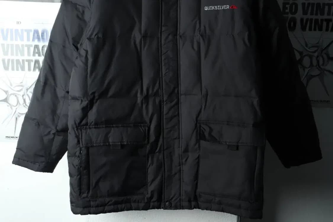 (M-L) 퀵실버 패딩 점퍼자켓 블랙 올드스쿨-163C1 상품이미지4