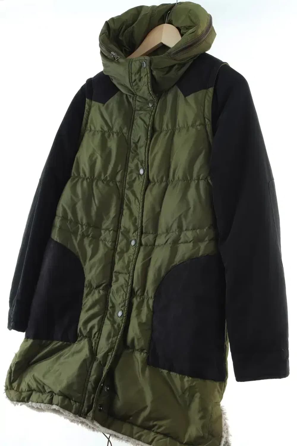 W(S-M) 베네통 패딩 점퍼자켓 덕다운 안감기모 롱-1645B 상품이미지1