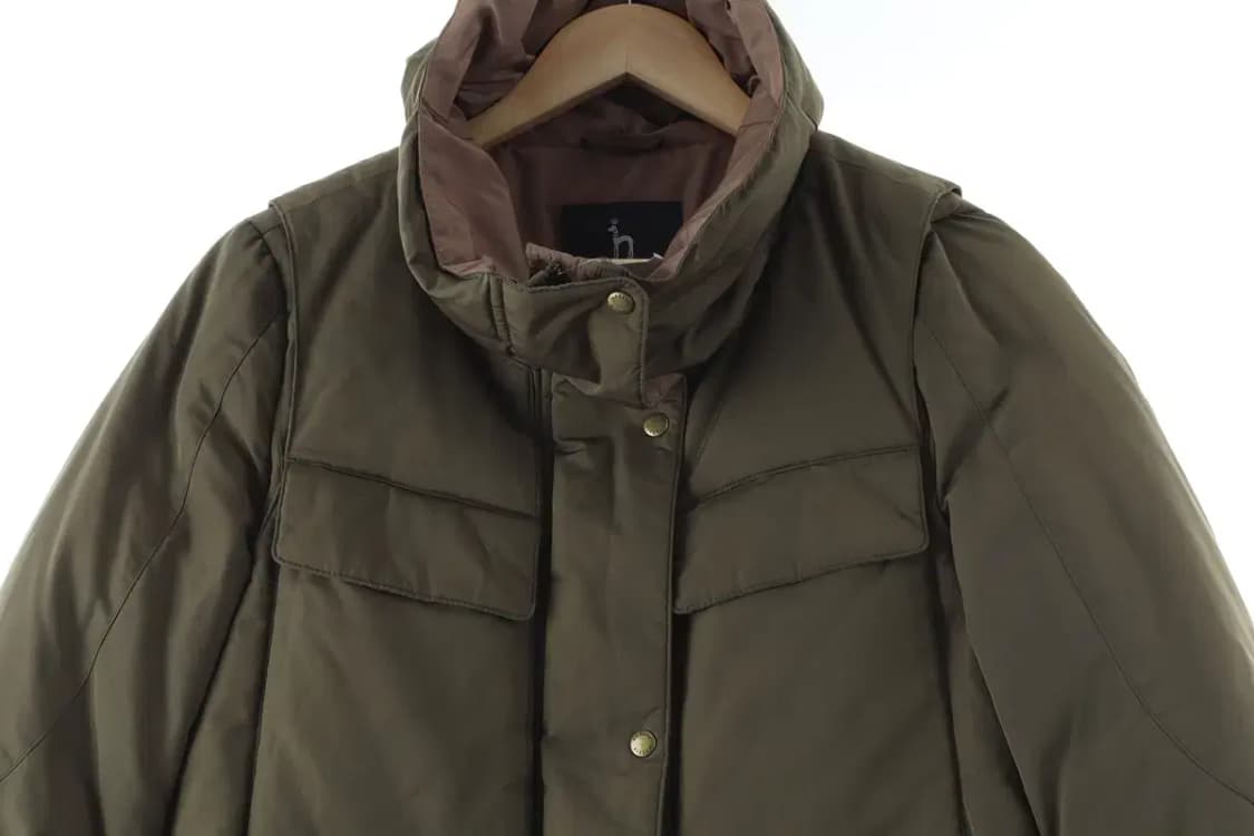 W(M) 헤지스 패딩 점퍼자켓 카키 덕다운 롱-16469 상품이미지4