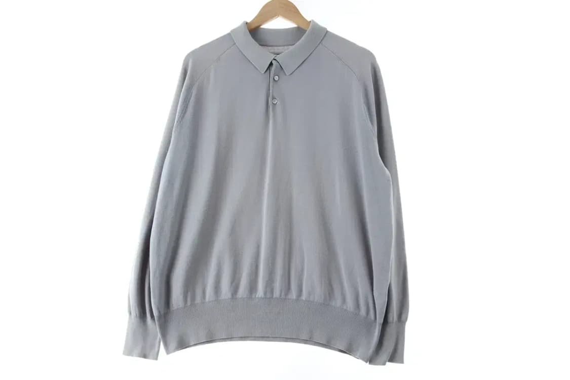 (L) 포터리 카라 긴팔티셔츠 작은오염 사용감 하늘색-16478 상품이미지2