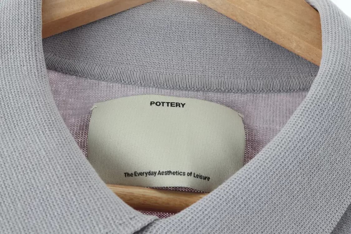 (L) 포터리 카라 긴팔티셔츠 작은오염 사용감 하늘색-16478 상품이미지6