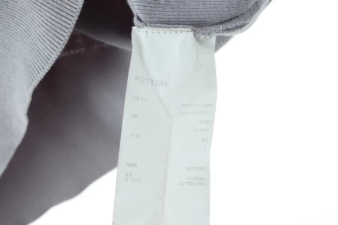 (L) 포터리 카라 긴팔티셔츠 작은오염 사용감 하늘색-16478 상품이미지7