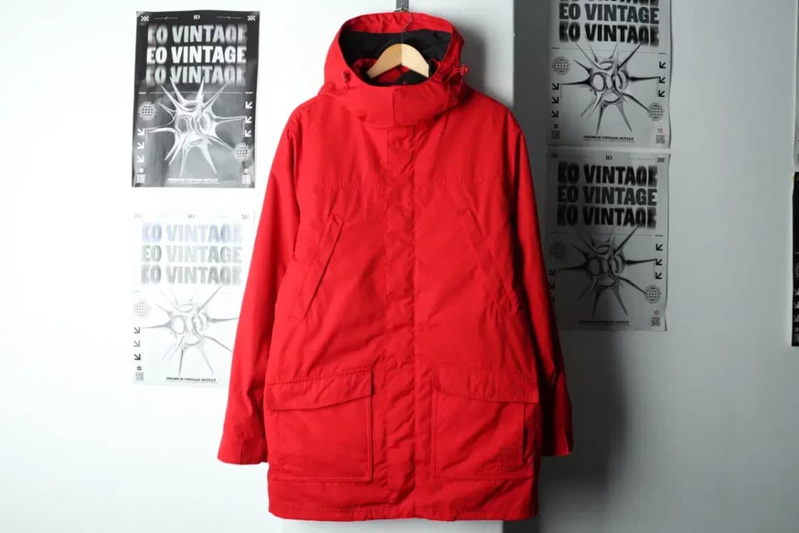 (L) 브랜드빈티지 패딩 점퍼자켓 레드 올드스쿨 롱-1647B 상품이미지2