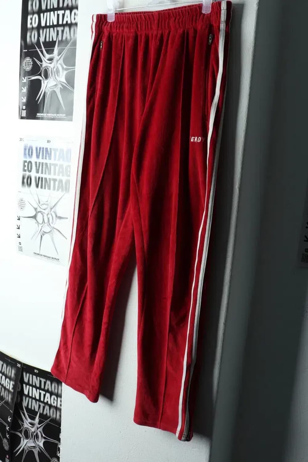 (S) 널디 트레이닝복 바지 스웨이드 레드 올드스쿨-22A4 상품이미지1