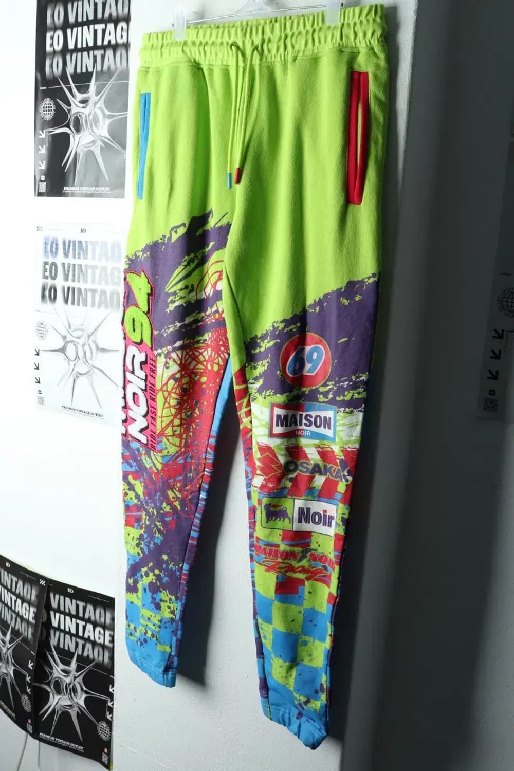 (M-L) 브랜드빈티지 트레이닝복 바지 연그린 스트릿 올드스쿨-22AB 상품이미지1