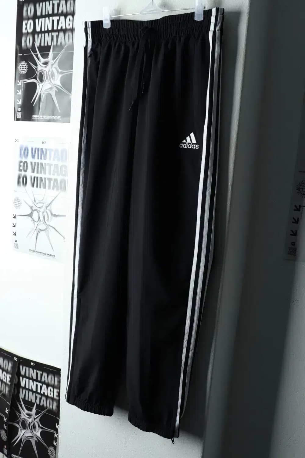 (L-XL) 아디다스 트레이닝복 바지 우븐 블랙 올드스쿨-22B1 상품이미지1