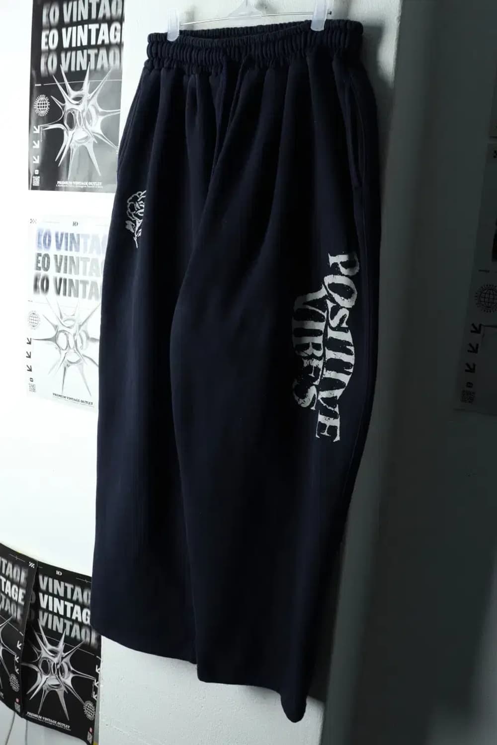 (L-XL) 슬로우애시드 트레이닝복 바지 네이비 스트릿 밴딩-22B2 상품이미지1