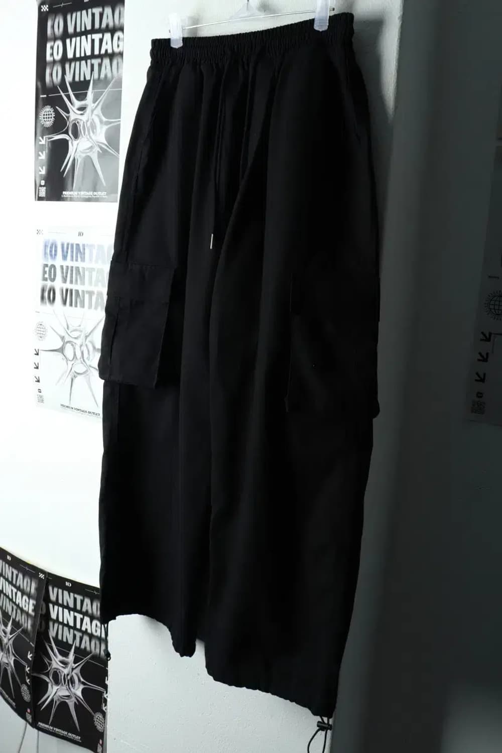 (M-L) 라퍼지스토어 트레이닝복 바지 카고 스트링 블랙-22B5 상품이미지1