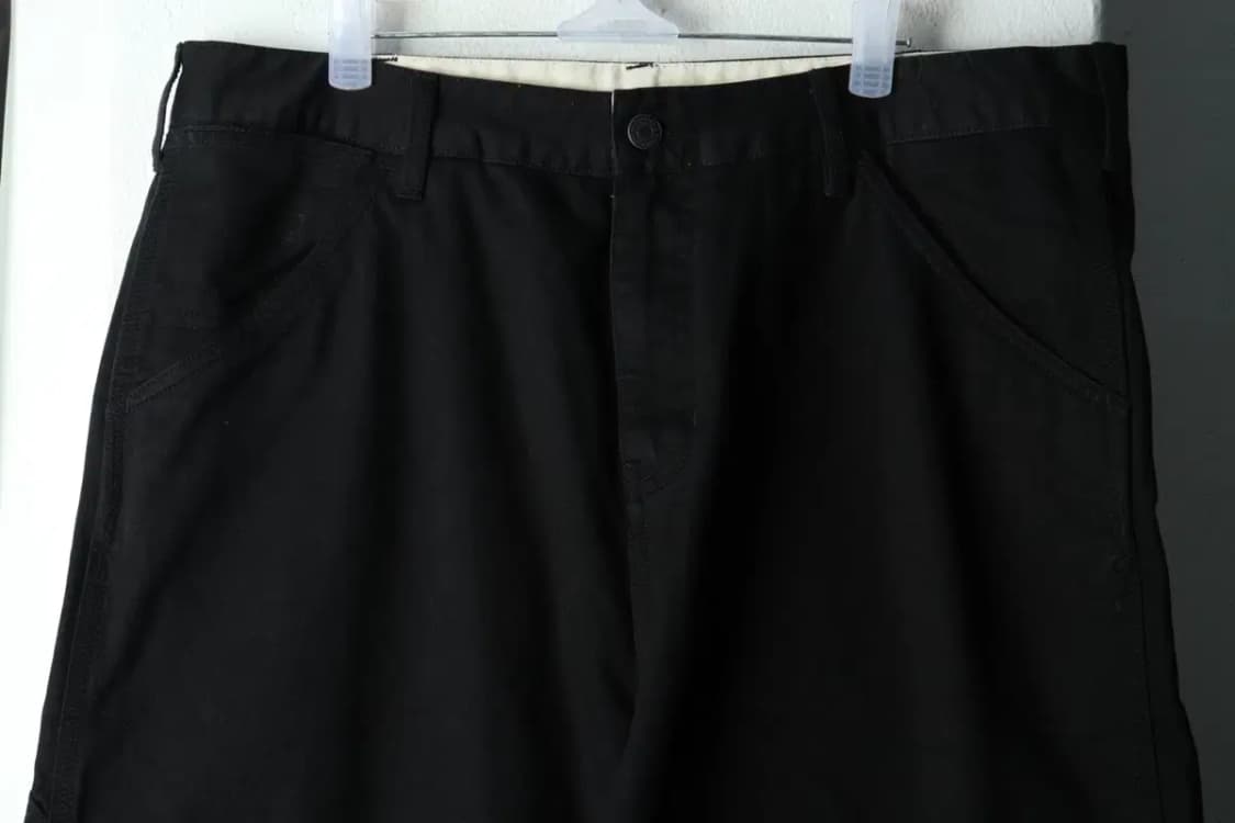 (XL-2XL) 브랜드빈티지 면바지 팬츠 와이드 블랙-22BA 상품이미지3