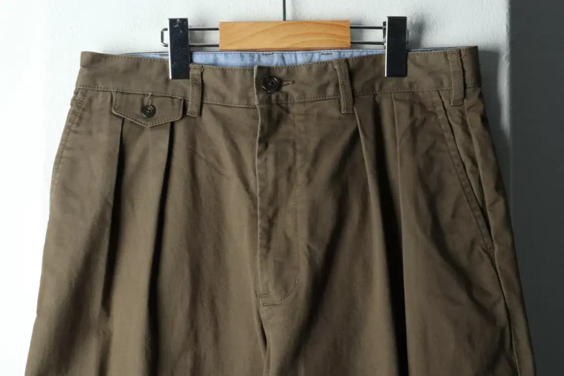 (L) 빔즈 면바지 팬츠 카키 아메카지 근본 일본 희귀-22BC 상품이미지3