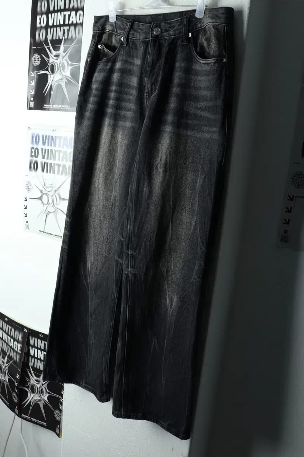 (M-L) 노매뉴얼 청바지 데님 흑청 워싱 스트릿-22C2 상품이미지1