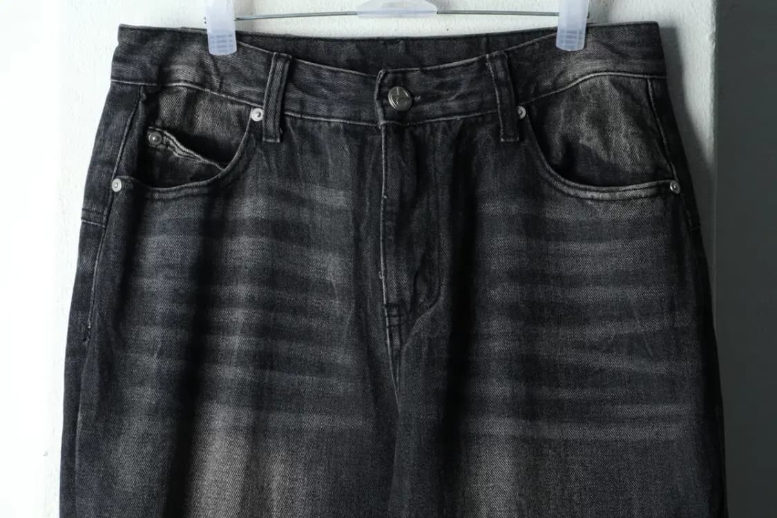 (M-L) 노매뉴얼 청바지 데님 흑청 워싱 스트릿-22C2 상품이미지3