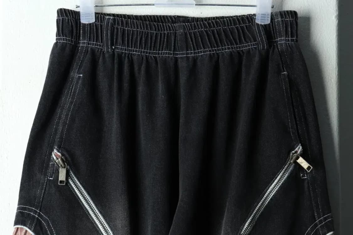 W(S-M) 알에스에스씨 청바지 데님 흑청 셔링 밴딩 카고-22C3 상품이미지3