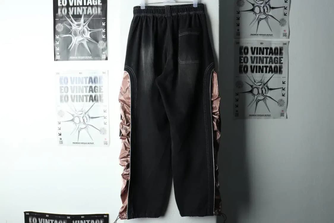 W(S-M) 알에스에스씨 청바지 데님 흑청 셔링 밴딩 카고-22C3 상품이미지5