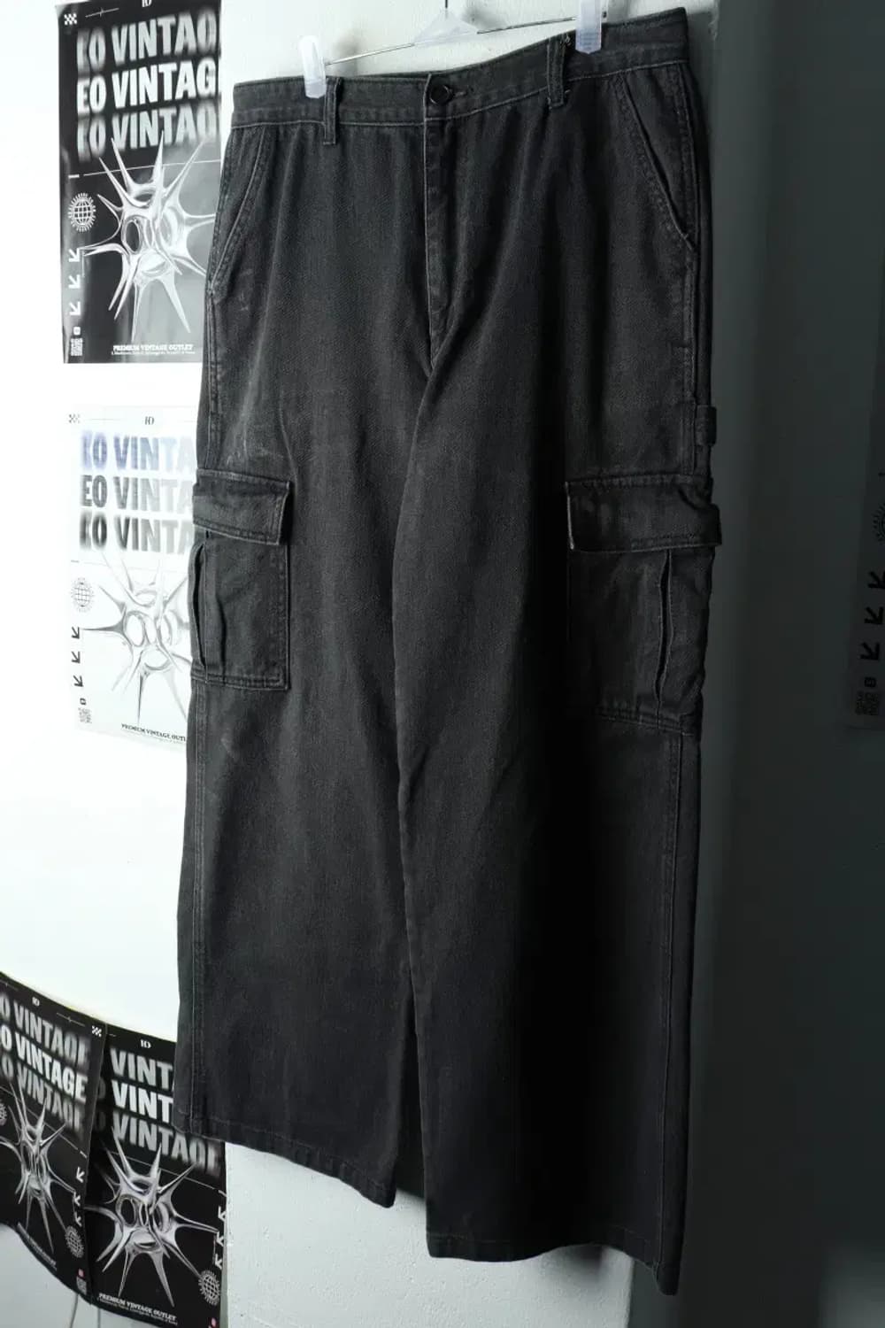 (L-XL) 던스트 청바지 데님 카펜터 흑청 카고-22C4 상품이미지1