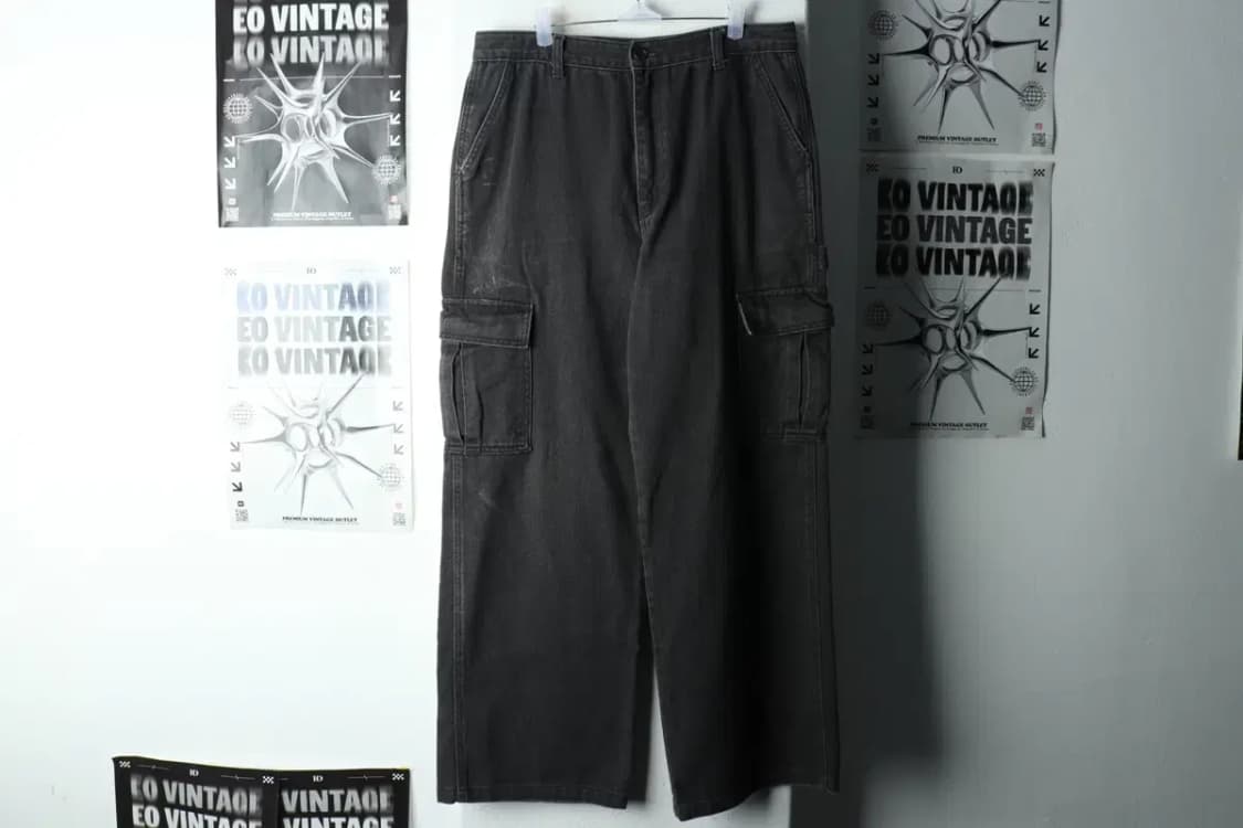 (L-XL) 던스트 청바지 데님 카펜터 흑청 카고-22C4 상품이미지2