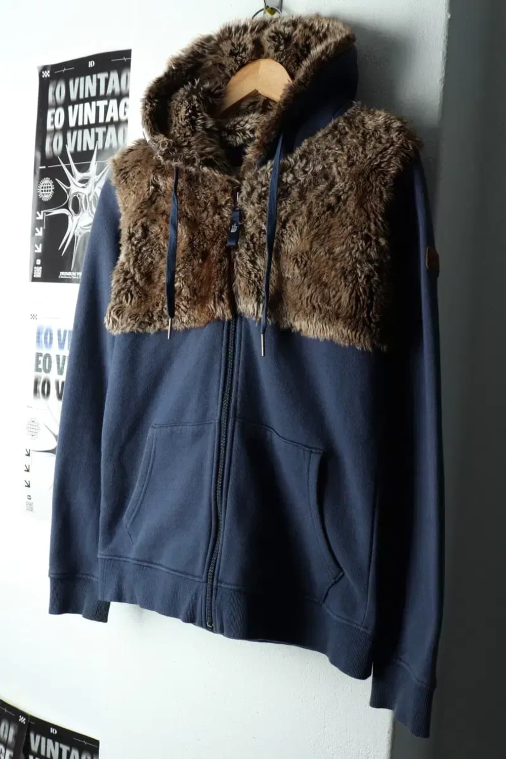 W(M) 노스페이스 후드집업 네이비 기모 퍼 Y2K-1658A 상품이미지1