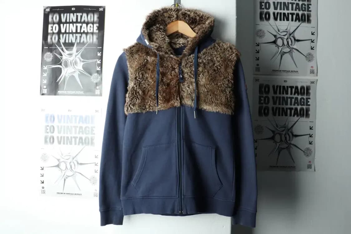 W(M) 노스페이스 후드집업 네이비 기모 퍼 Y2K-1658A 상품이미지2