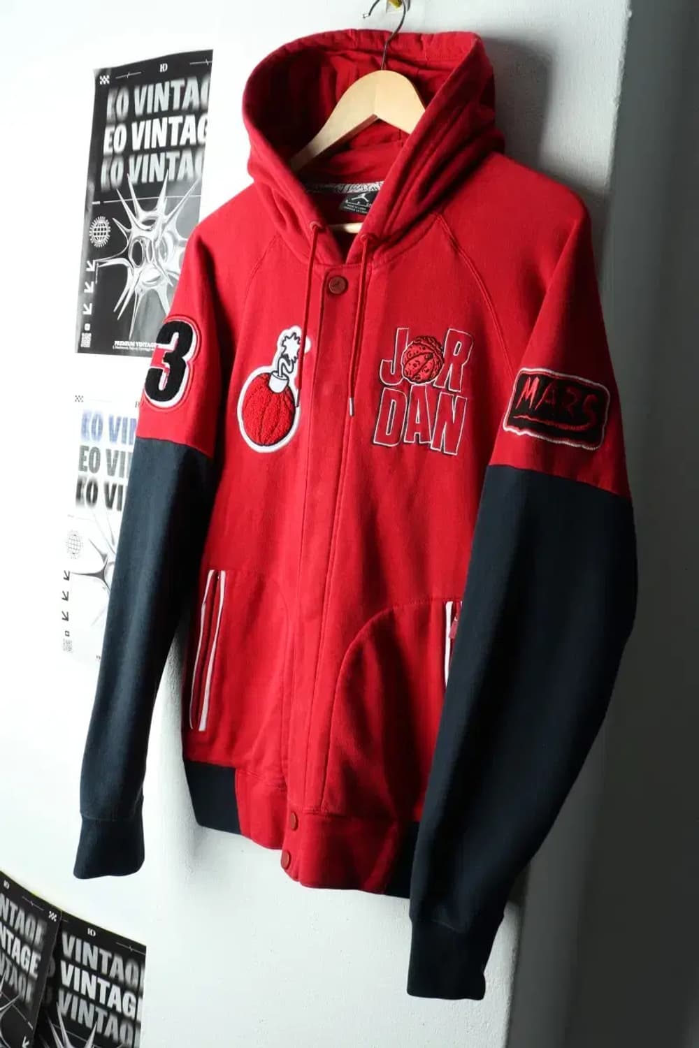 (S) 조던 후드집업 Y2K 레드 기모 올드스쿨 희귀 자수-1658B 상품이미지1