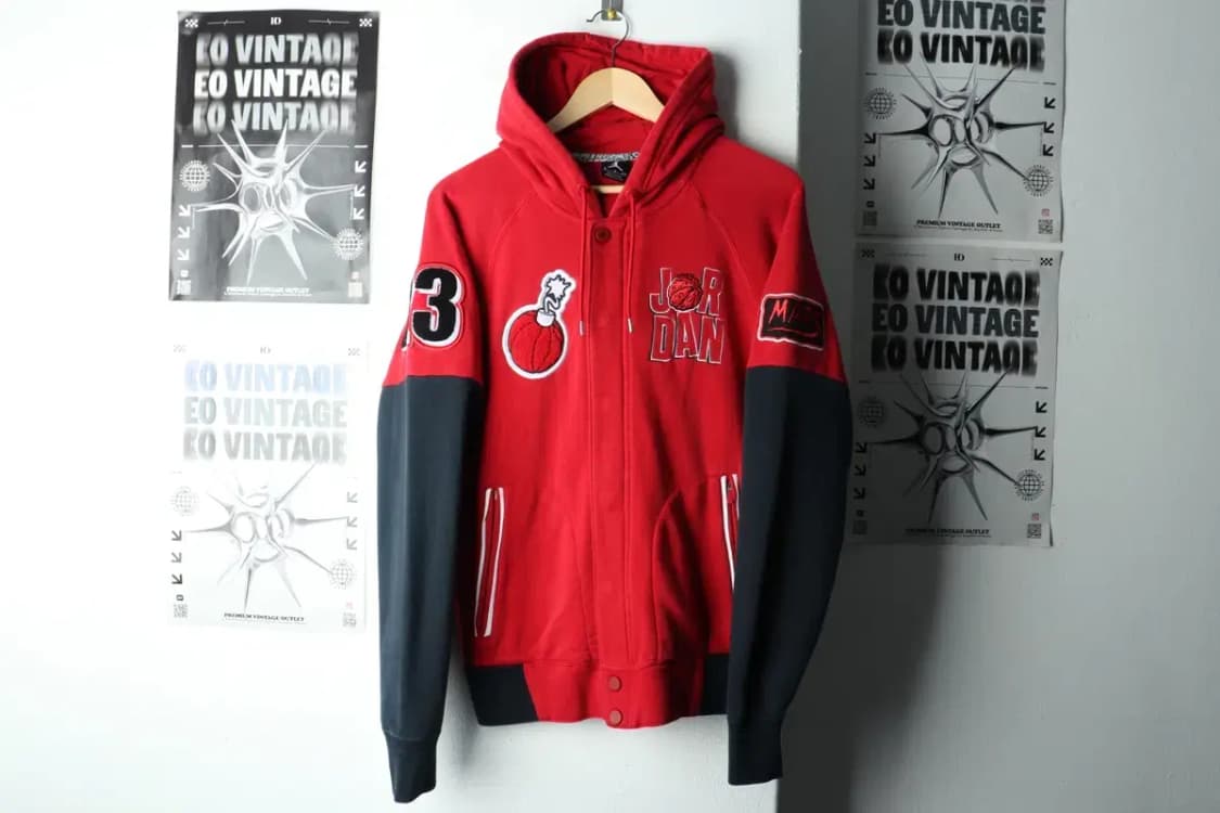 (S) 조던 후드집업 Y2K 레드 기모 올드스쿨 희귀 자수-1658B 상품이미지2