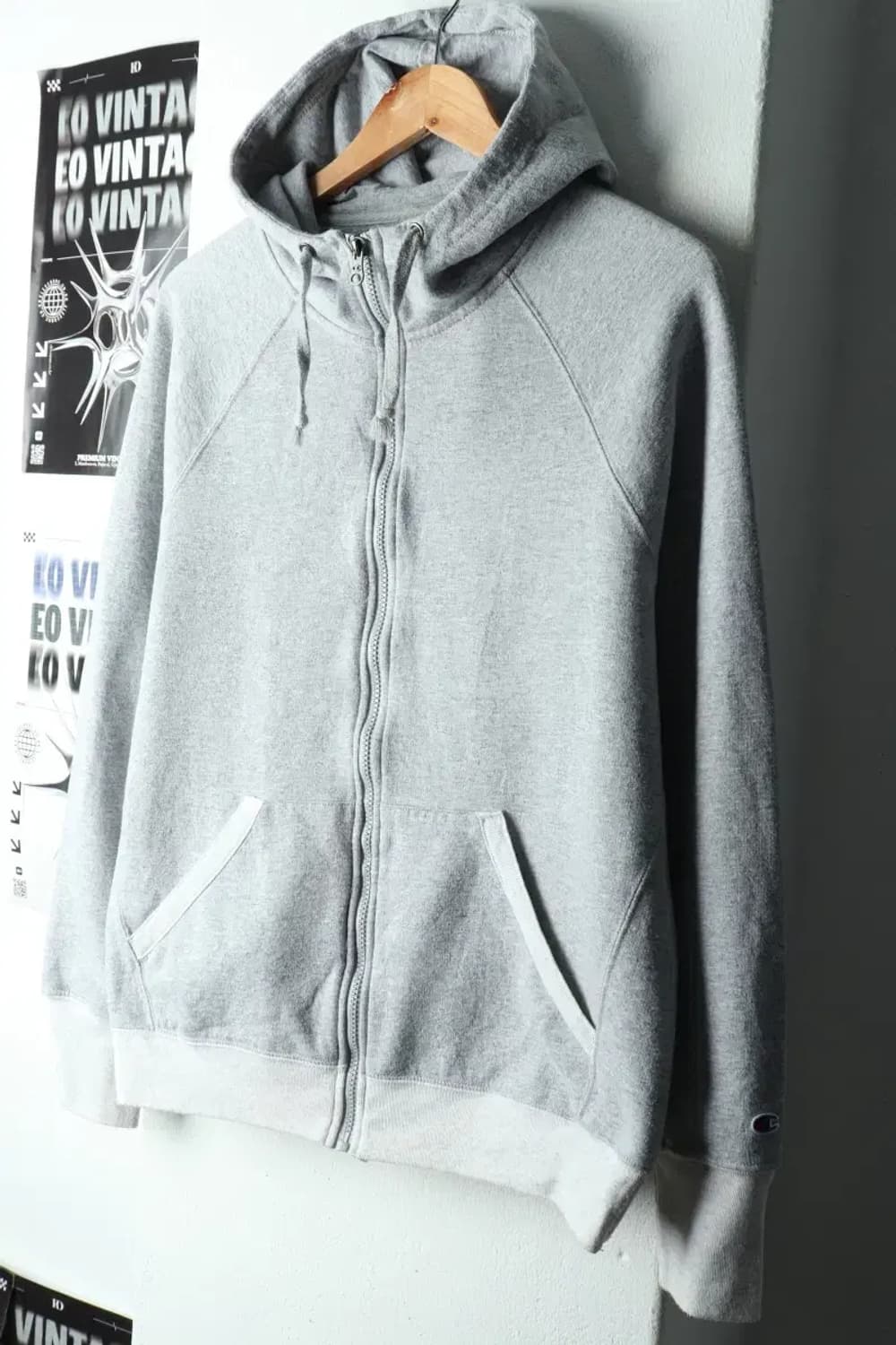 W(2XL) 챔피온 후드집업 빅사이즈 그레이 기모-1658C 상품이미지1