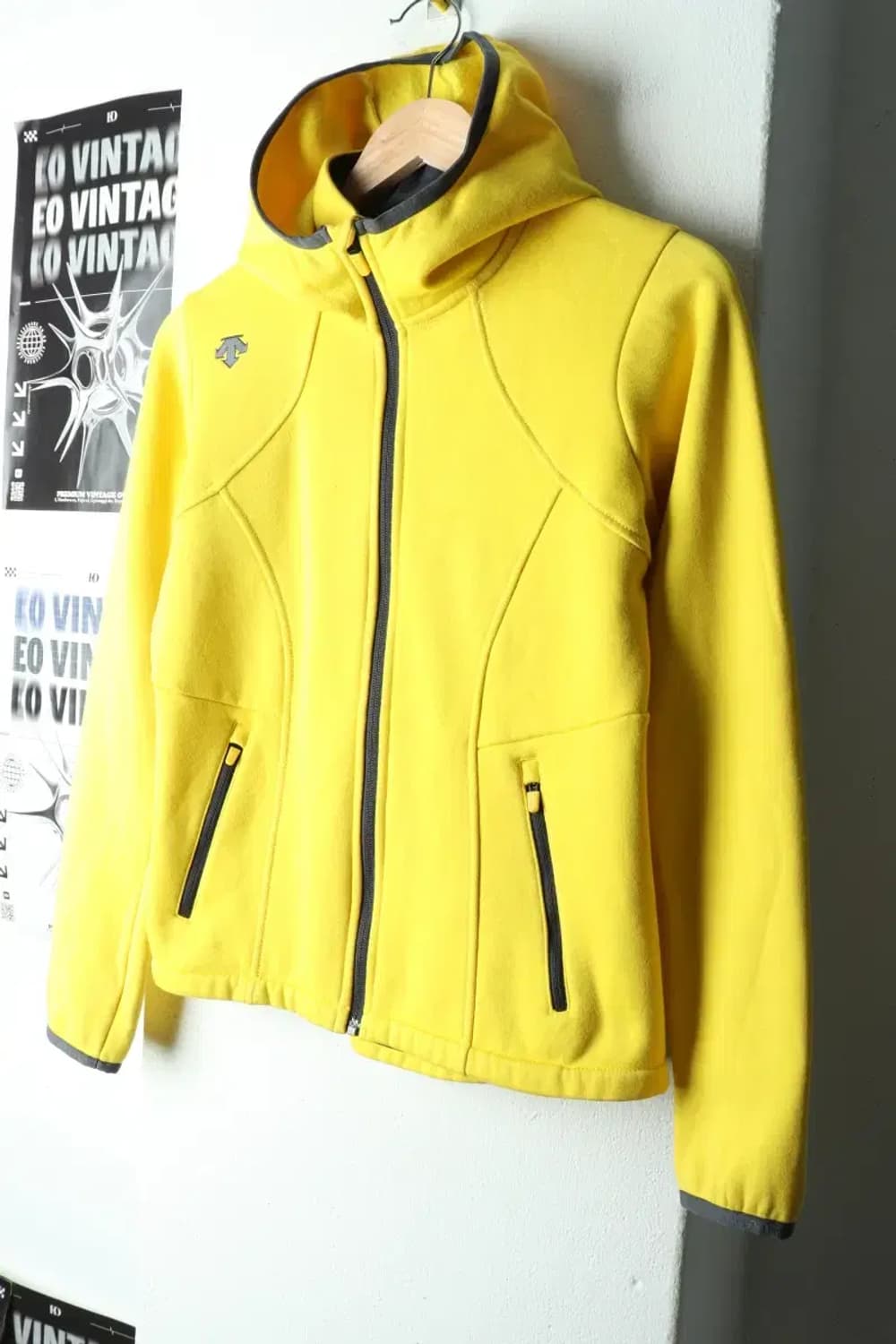 W(M) 데상트 후드집업 노랑 기모 폴리 기능성-1658D 상품이미지1