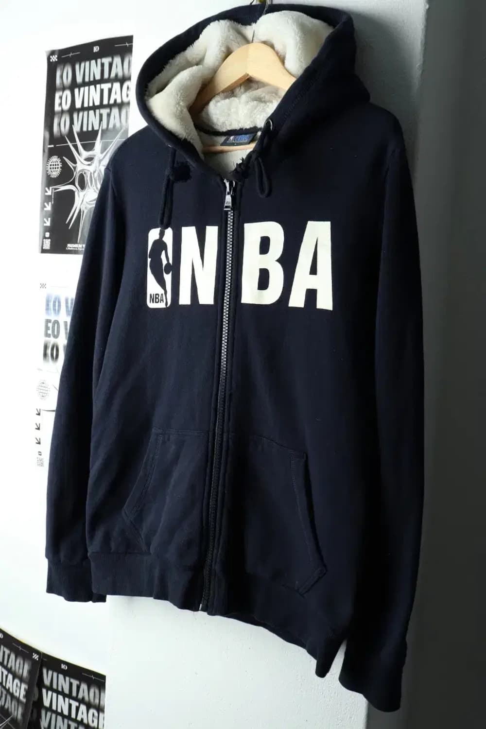 (L-XL) NBA 엔비에이 후드집업 네이비 기모 퍼 Y2K-1658E 상품이미지1