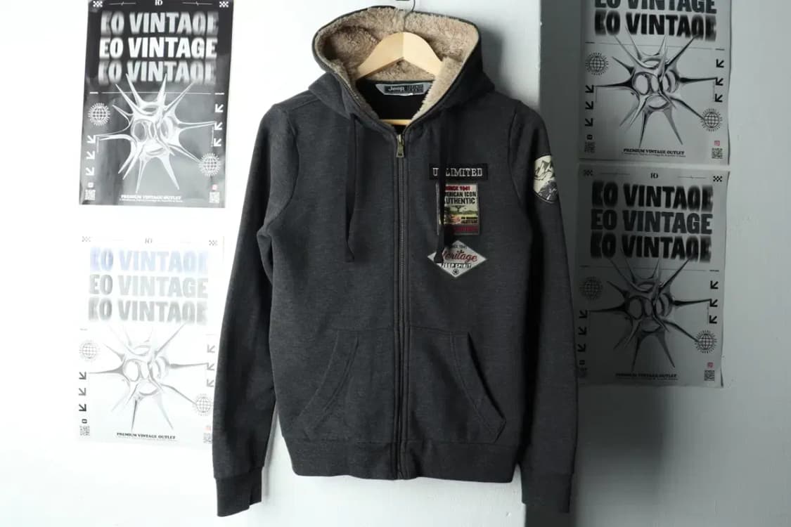 W(S) 지프 후드집업 차콜 기모 퍼 Y2K 뽀글이 따듯-1658F 상품이미지2