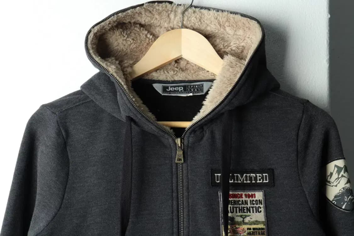 W(S) 지프 후드집업 차콜 기모 퍼 Y2K 뽀글이 따듯-1658F 상품이미지3