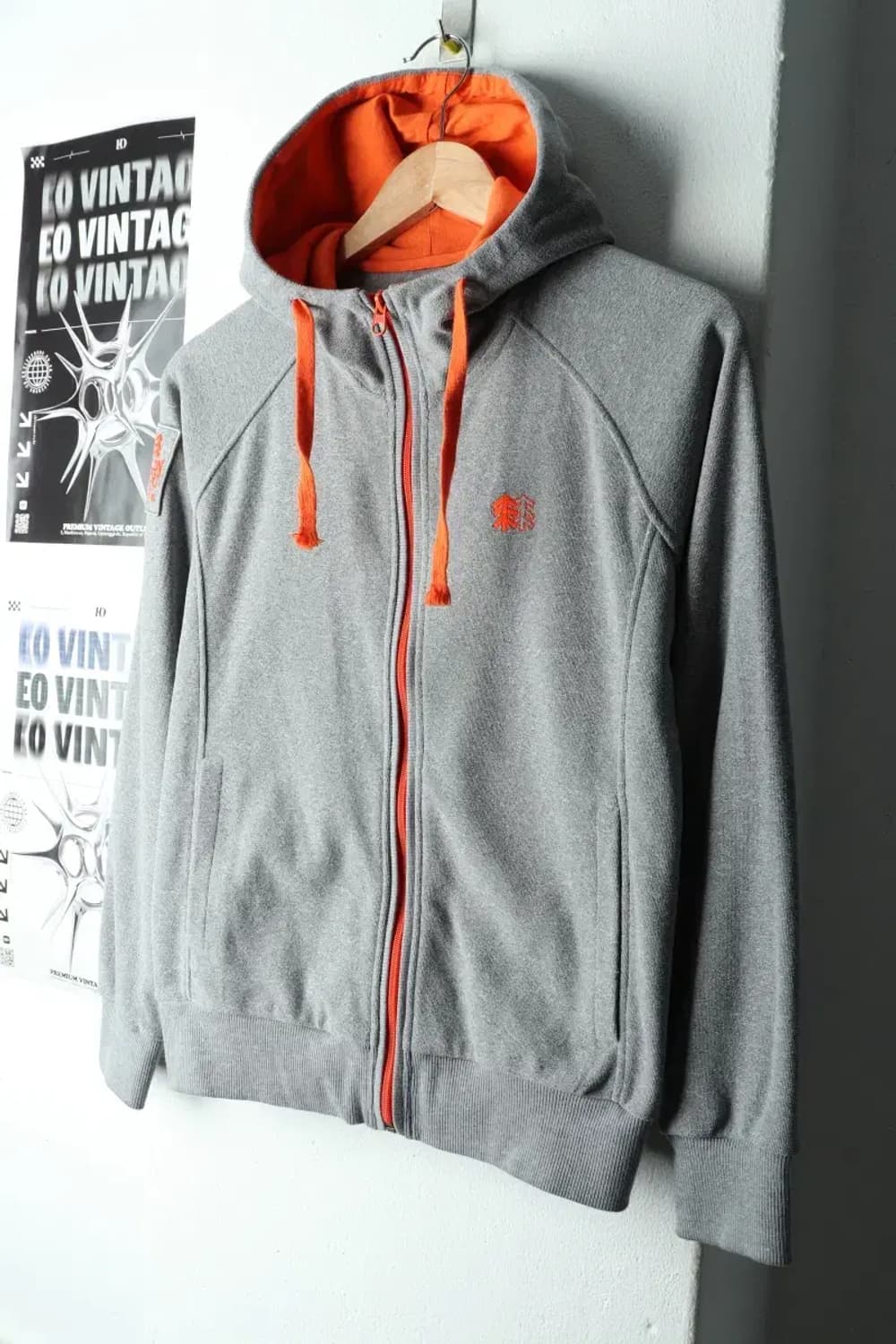 W(M) 코오롱스포츠 후드집업 그레이 기모 올드스쿨-16591 상품이미지1