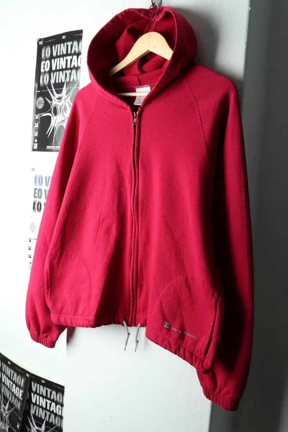 W(XL-2XL) 챔피온 후드집업 딥핑크 기모 USA 희귀-16593 상품이미지1