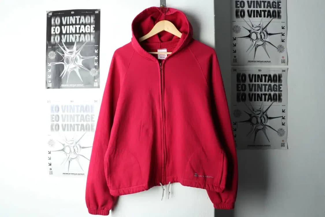 W(XL-2XL) 챔피온 후드집업 딥핑크 기모 USA 희귀-16593 상품이미지2