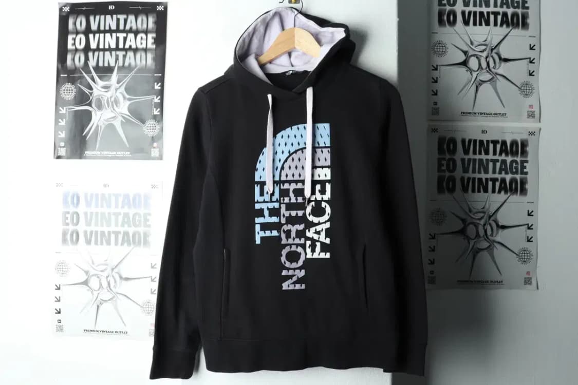 W(M-L) 노스페이스 후드티셔츠 Y2K 민트초코 빅로고-16599 상품이미지2