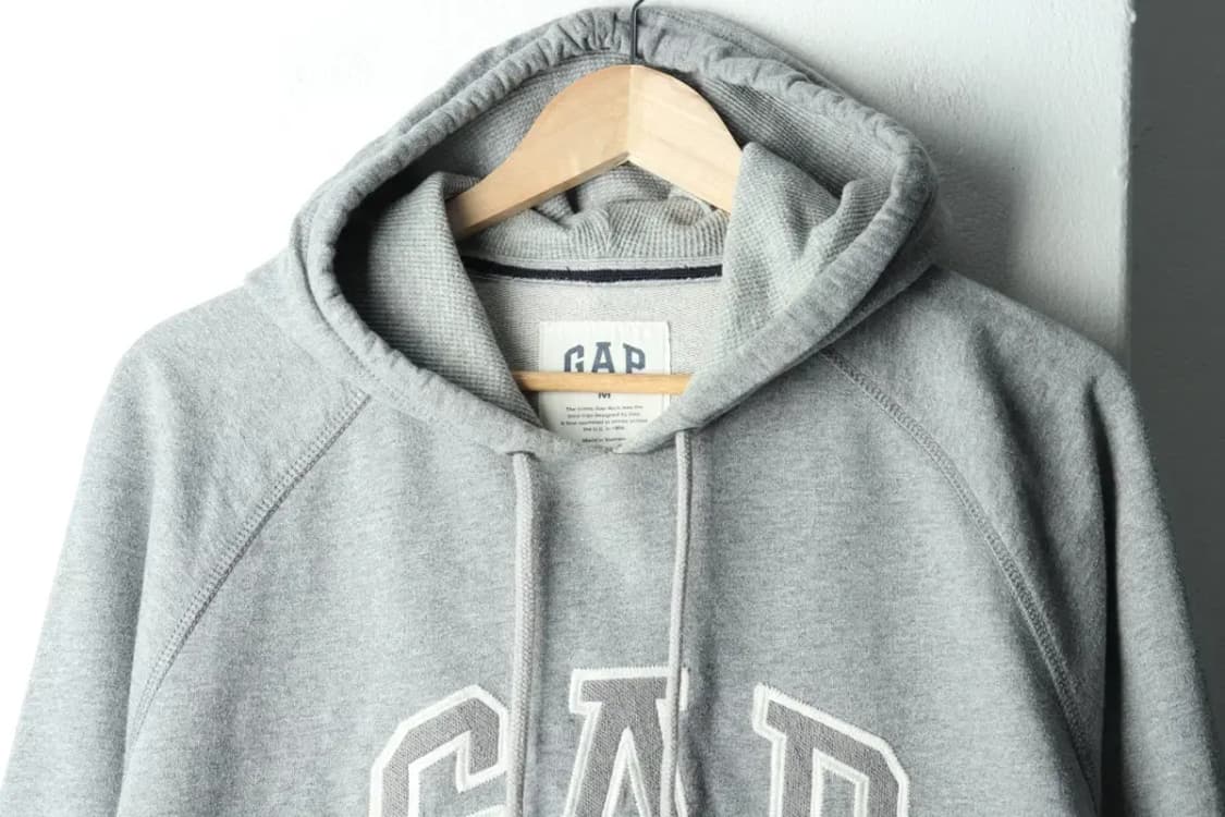 (M-XL) 갭 후드티셔츠 빅로고 그레이 Y2K 희귀 매물-165A0 상품이미지3