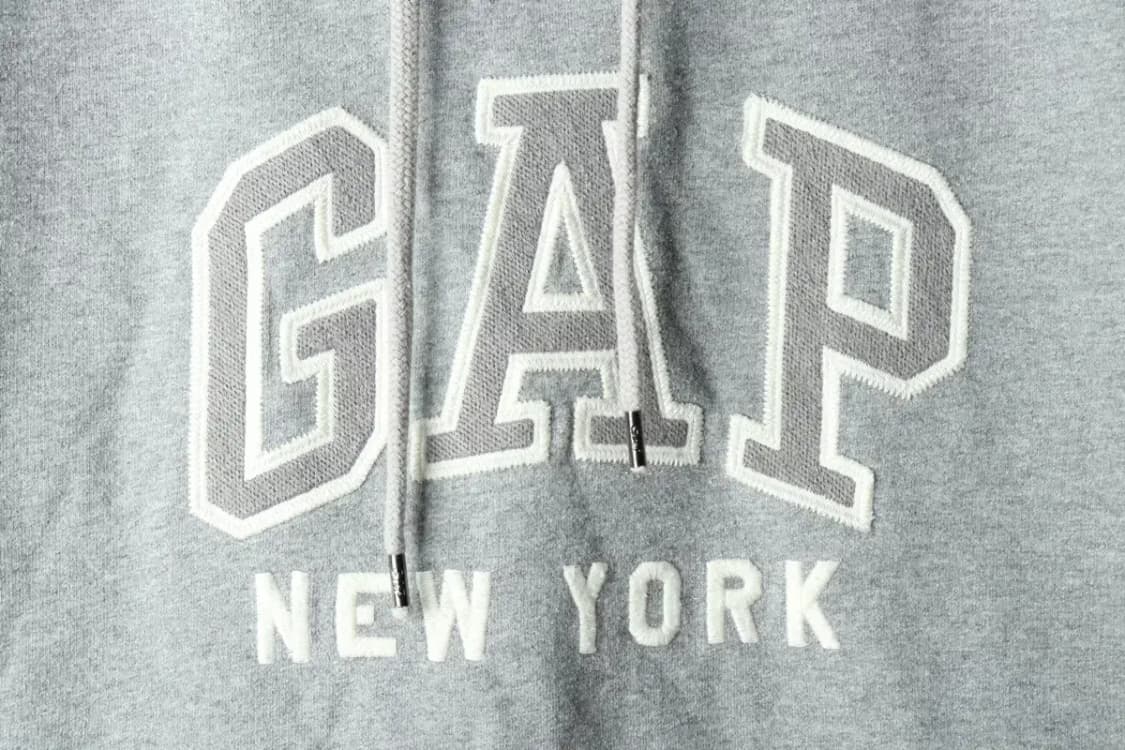 (M-XL) 갭 후드티셔츠 빅로고 그레이 Y2K 희귀 매물-165A0 상품이미지5