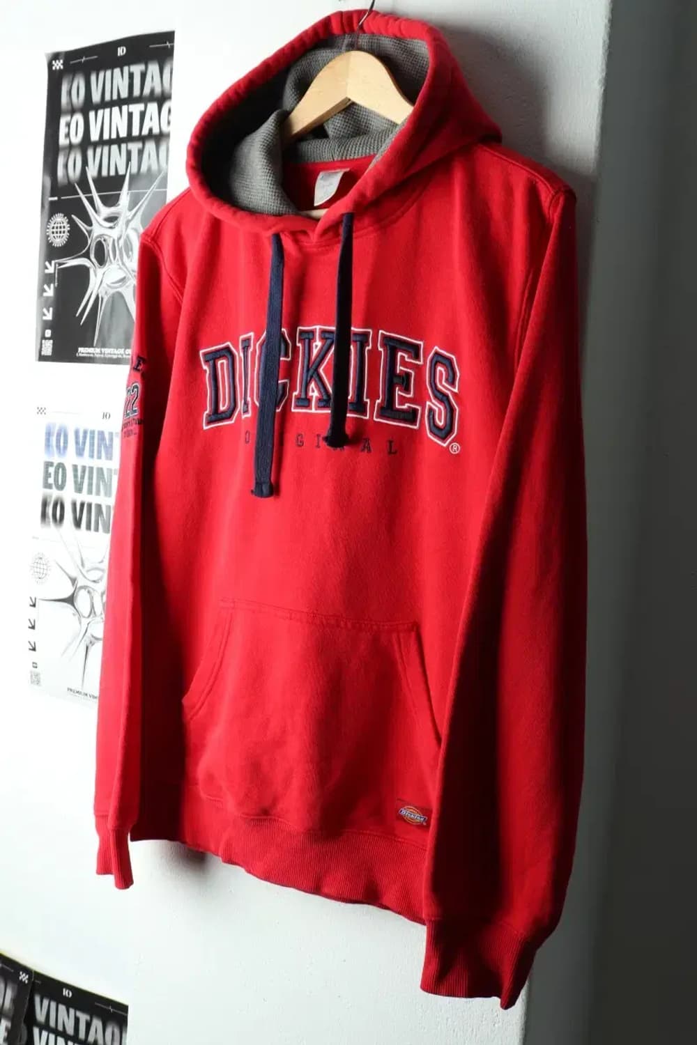 (M-L) 디키즈 후드티셔츠 레드 기모 올드스쿨 희귀 매물-165A1 상품이미지1