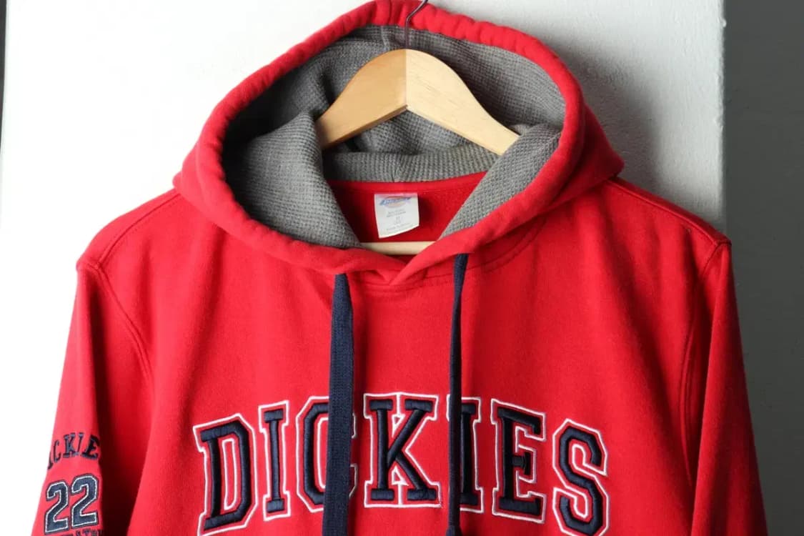 (M-L) 디키즈 후드티셔츠 레드 기모 올드스쿨 희귀 매물-165A1 상품이미지3