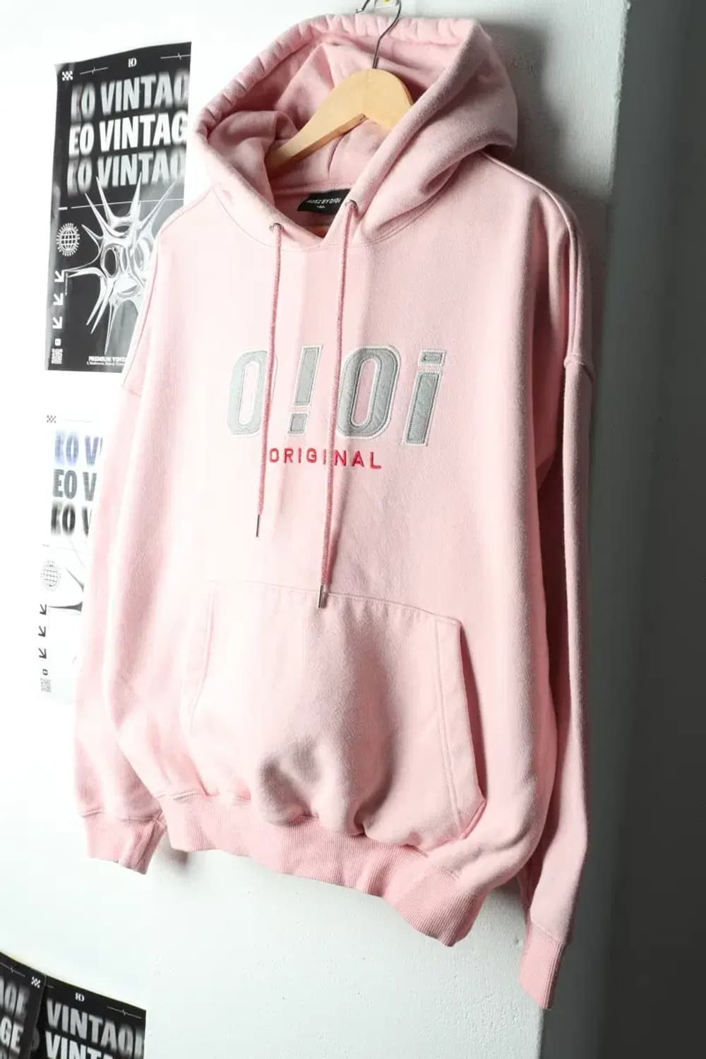 W(M) 오아이오아이 후드티셔츠 딸기우유 기모 키치 핑크-165A2 상품이미지1