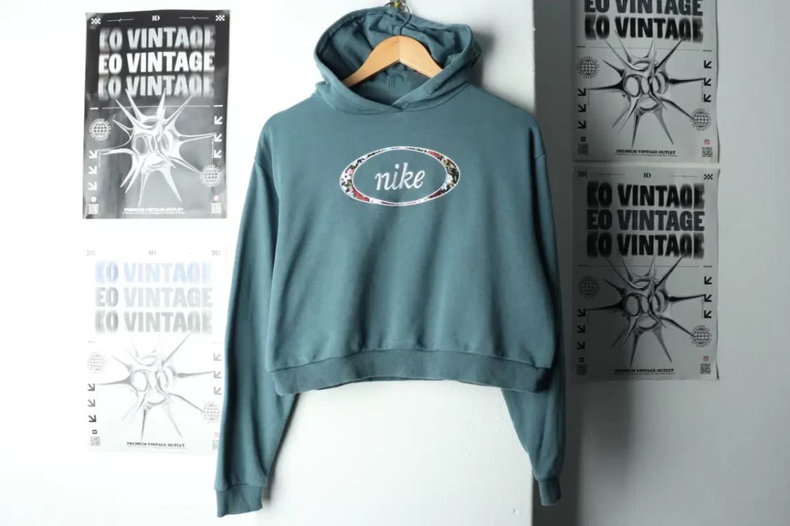 W(M) 나이키 후드티셔츠 블루 크롭 한정판-165A4 상품이미지2