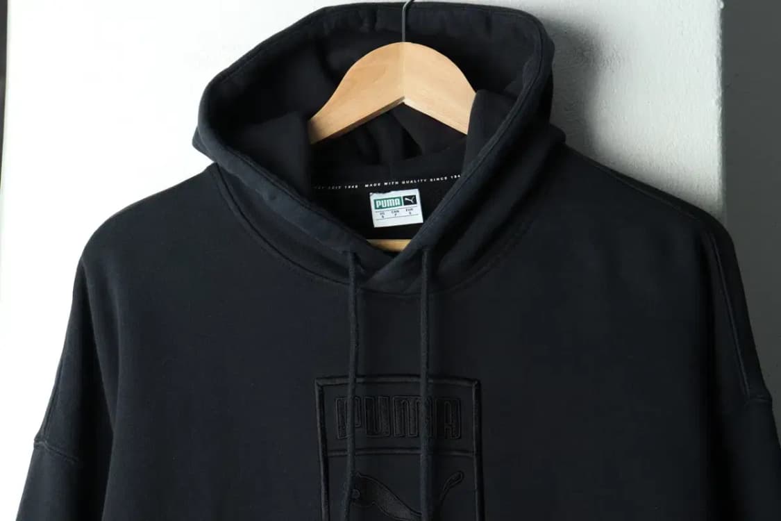 (S-M) 퓨마 후드티셔츠 빅로고 블랙 올드스쿨-165AA 상품이미지3