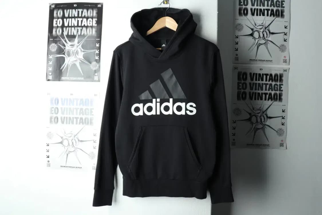 (M-L) 아디다스 후드티셔츠 빅로고 블랙 올드스쿨-165AB 상품이미지2